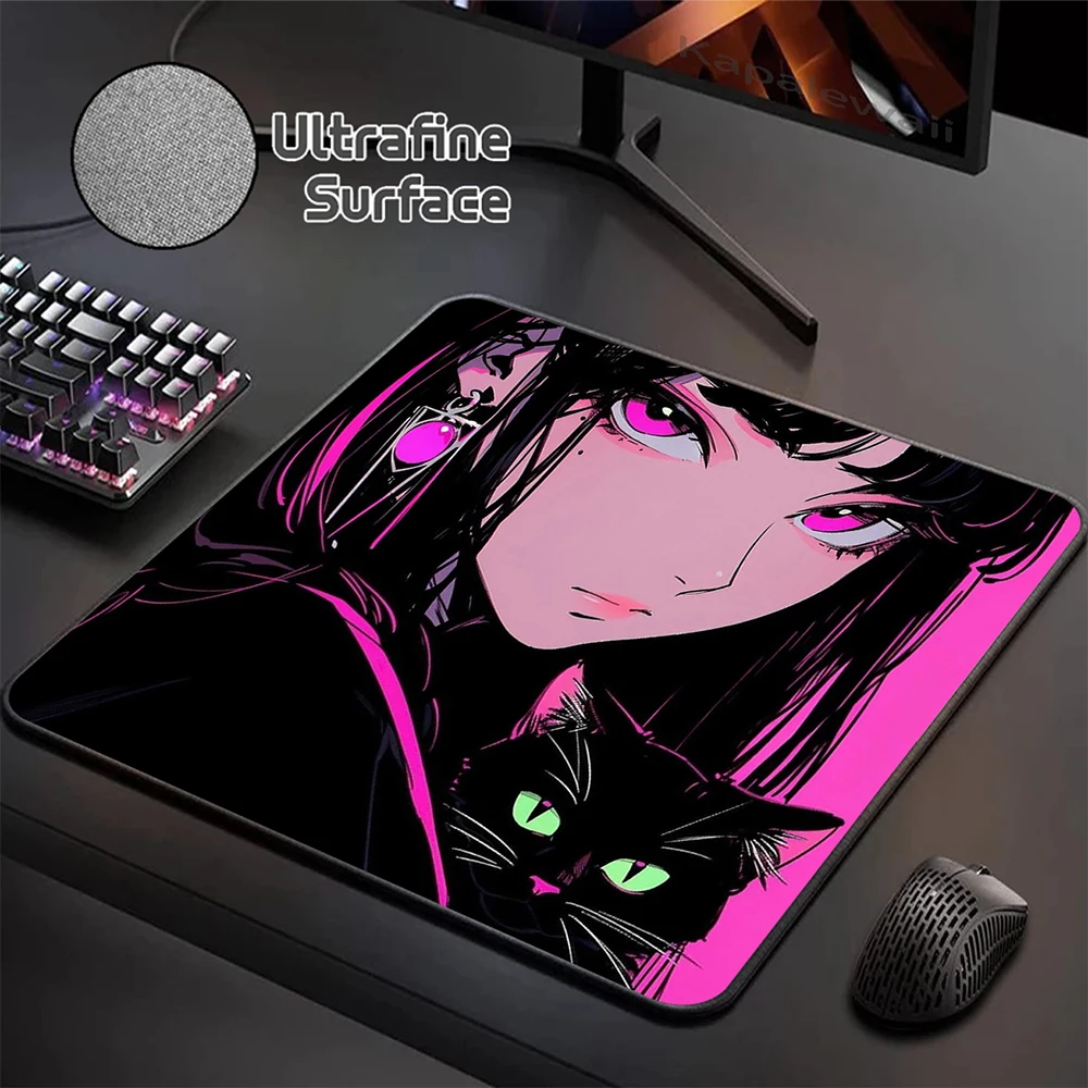 

Ultrafine Surface Mouse Pad 400X450MM Gaming Mouse Mat Gamer Locking Edge Mousepad Japanese Aniem Girl Carpet Office Desk Mat