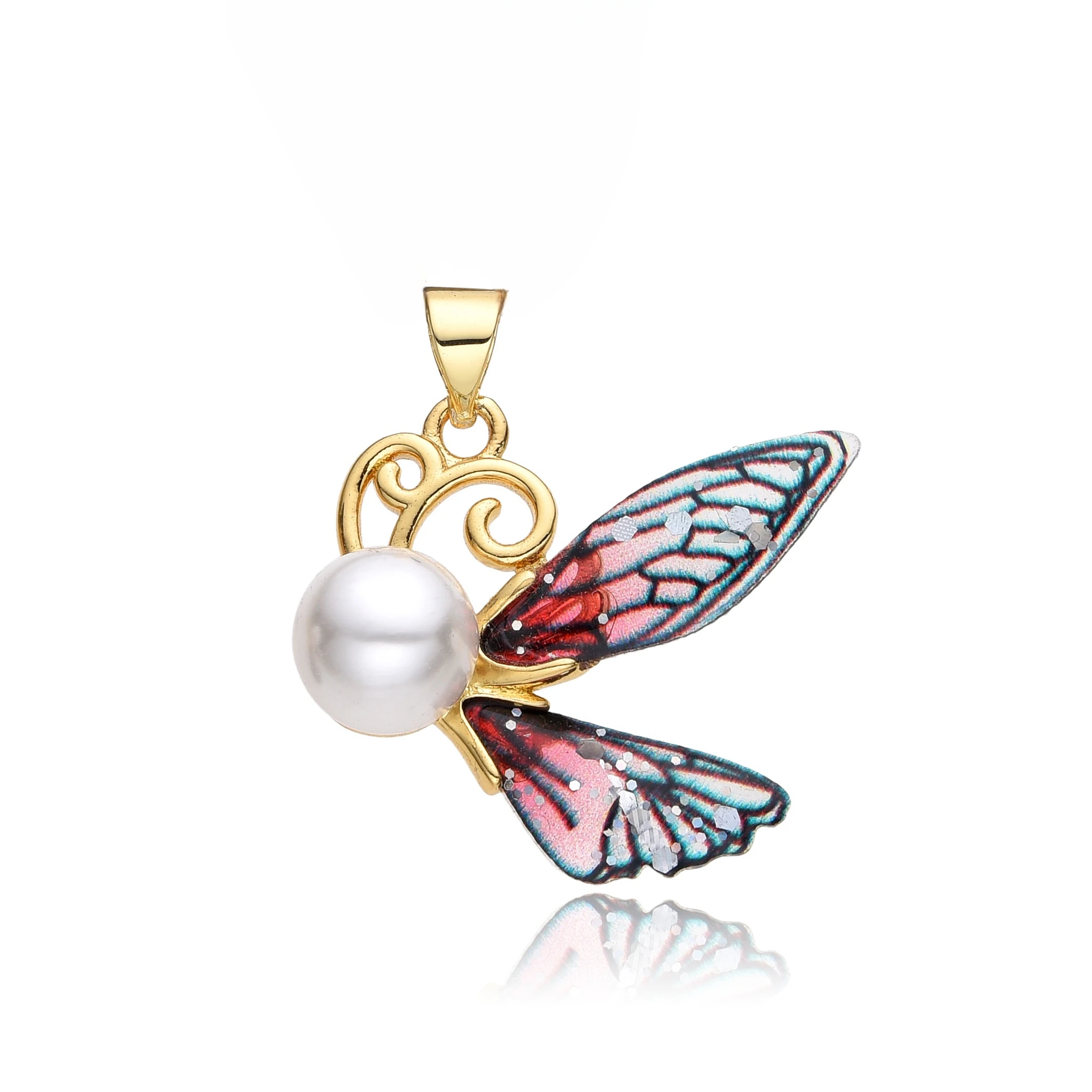 New 18k Gold Plated Resin Butterfly Pendant Colorful Necklace for Women Choker Chain Charms for Jewelry Making DIY Accessories