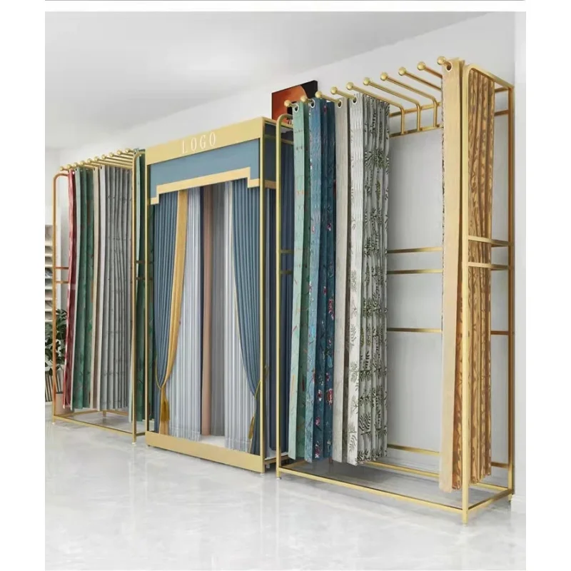custom.Curtain Display Racks Window Curtains Rug Storage Holders Furniture Shops Supermarket Shelves Retail