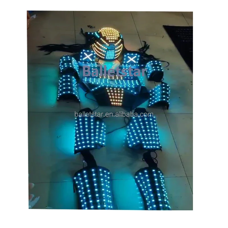 Stage Show Dance Carnival Festival Party LED Stilts Walker Robot Suit DJ Light Up Costume