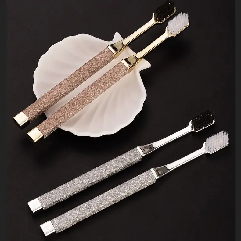 مجموعة فرش أسنان يدوية فاخرة مكونة من قطعتين، حماية أسنان ذات شعيرات ناعمة، تنظيف عميق، حماية لطيفة للثة، فروس غير قابلة للانزلاق