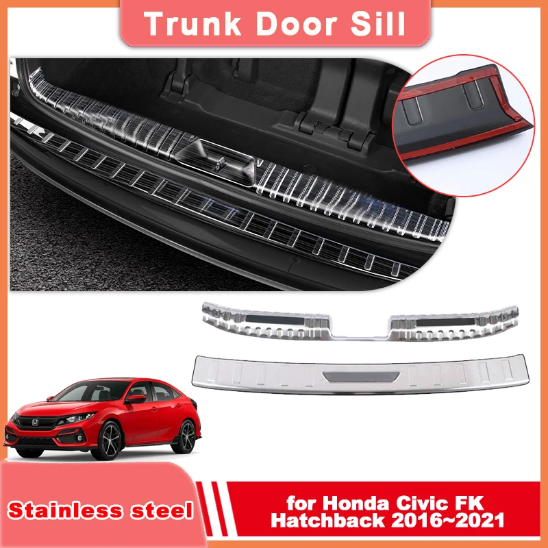 

Car Trunk Door Sill for Honda Civic FK Hatchback 10th Gen 2016~2021 Stainless Steel Threshold Guard Plate Sticker Accessories