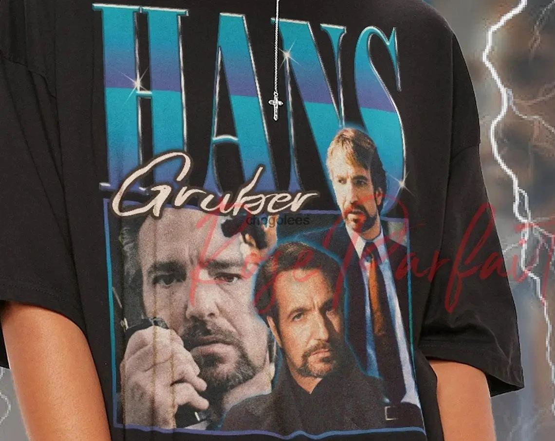 HANS GRUBER Retro T-shirt - Hans Gruber Tee Hans Gruber Long Sleeve Shirt Hans Gruber Youth Tee Kids Tee Alan Rickman Fans Gift