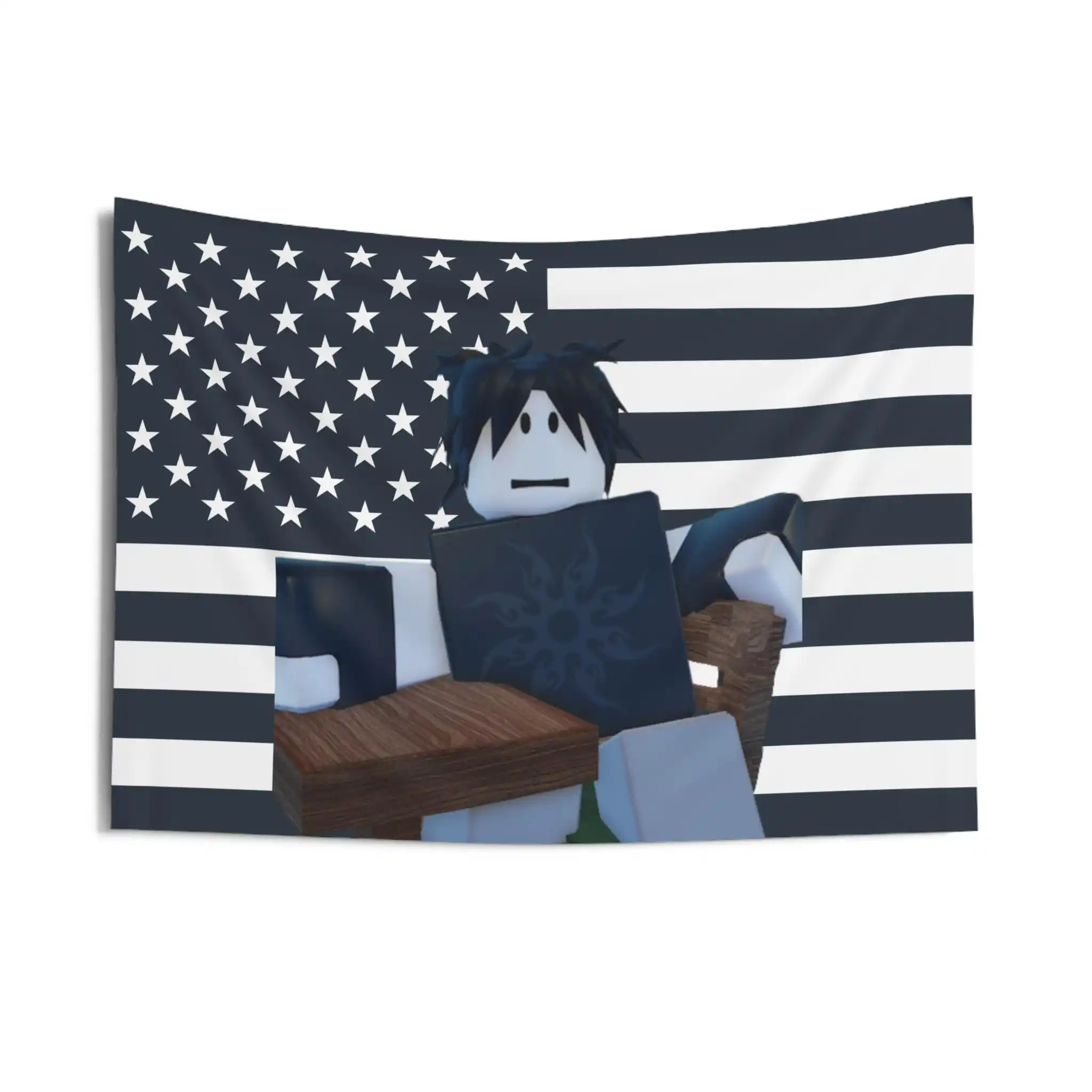 Zwei Mal, R-Design, patriotisch, Wandteppiche mit amerikanischer Flagge, Inneneinrichtung, Geschenkidee, Wandteppich für Schlafsaal, Forsaken