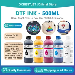 หมึกพิมพ์ DTF ขนาด500มล./ขวดหมึกแบบธรรมดาสำหรับเคลื่อนย้ายฟิล์ม PET สำหรับ L1800 L800 Epson 1430 1390 I3200การพิมพ์และถ่ายโอนฟิล์ม PET