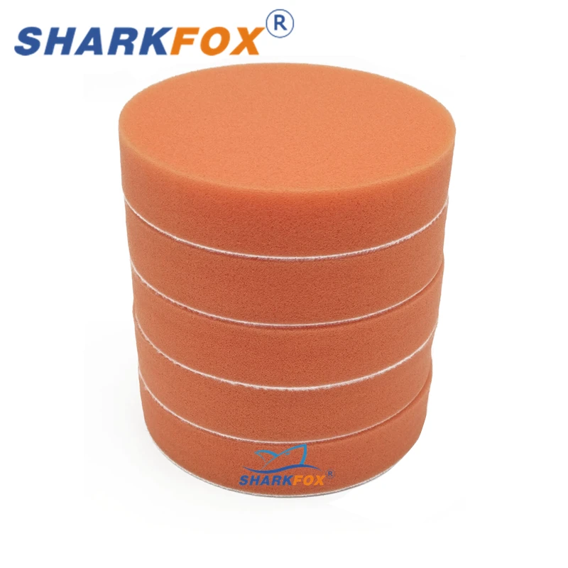 Sharkfox 5/6inch Car Buffing Polishing Pads Flat Foam Sponge Waxing Pad Kit Tool For Car Polisher Buffer Auto Care Buffing Pads