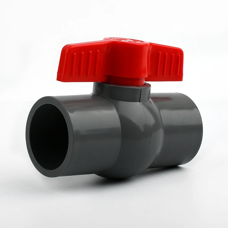 20 25 32 40 50 63mm Grey PVC Ball Valve Garden Agriculture Irrigation Fittings  Aquarium Water Pipe Connectors Switch Ball Valve