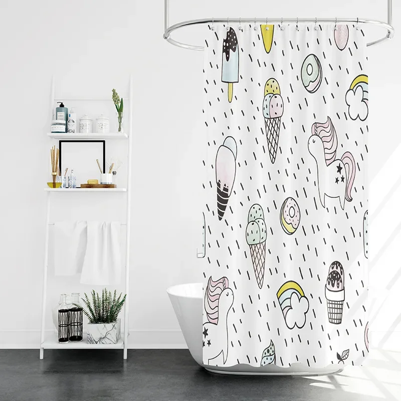isn\'t wind simple home bathroom shower curtain small fresh partition waterproof mildew-proof opaque