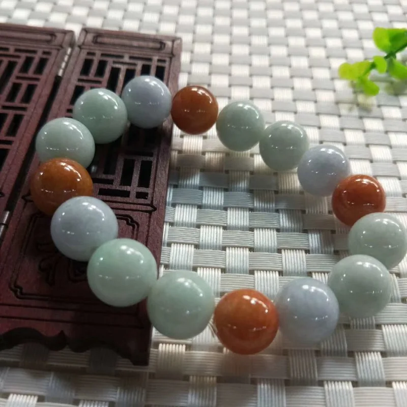 Bransoletka Myanmar a towary okrągłe koraliki Jade 13mm