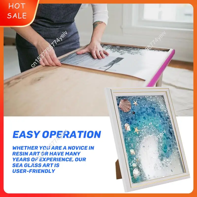Художественный набор из морского стекла, наборы для самостоятельного изготовления для взрослых, декор из морского стекла, морское стекло, художественный набор из смолы для пляжа своими руками, художественный подарок из морского стекла A62X