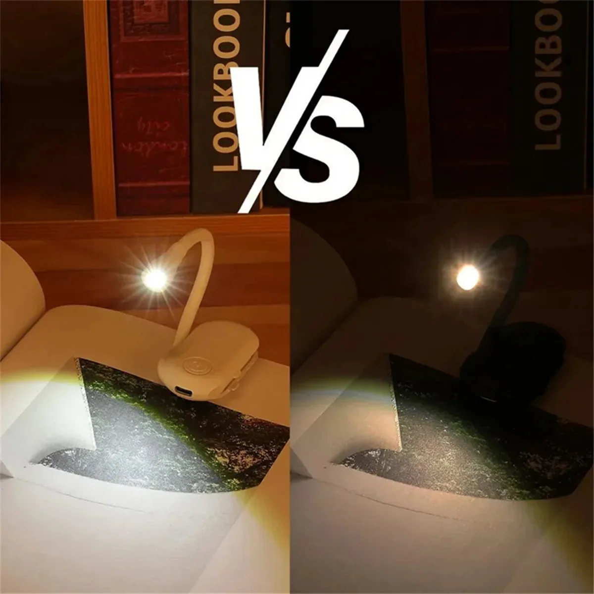 Book Light 3 Color Reading Light USB Rechargeable Portable Book Lamp for Reading in Bed Book Lover LED Night Light A