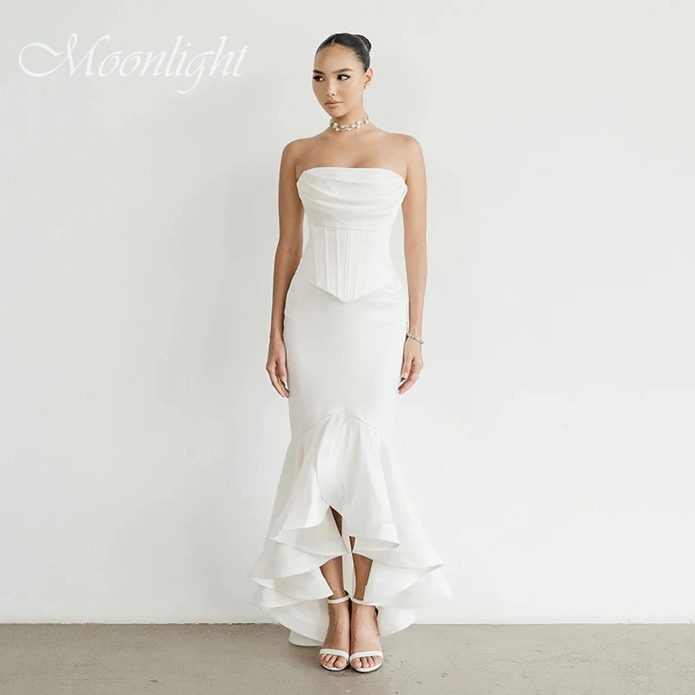 

Элегантное плиссированное свадебное платье русалки без бретелек для женщин 2026 свадебное платье без рукавов со шнуровкой и открытой спиной Vestidos De Novia по индивидуальному заказу