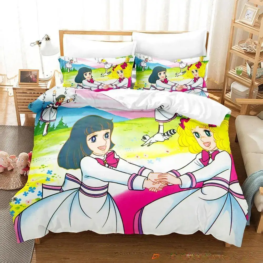 

Candy Candy Bedding Set Single Twin Full Queen King Size Bed Set Adult Kid Bedroom Duvet Cover Sets 3D Print Anime Bed Sheet Set