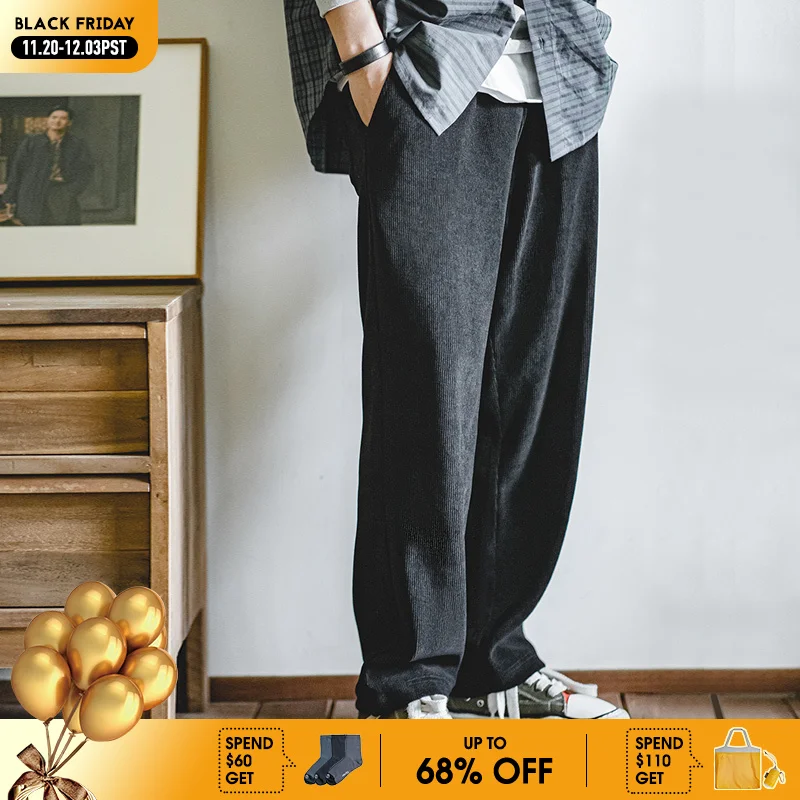 

Maden Work Clothes With No Ironing And Sagging Sensation Pants With Straight Legs Imitation Corduroy Long Pants For Men