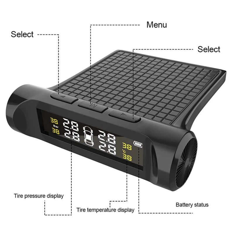 2X Car TPMS Tyre Pressure Monitoring Systemtyre Pressure Battery Digital LCD Display Auto Security Alarm Systems