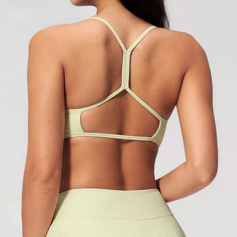 

Shockproof Fitness Top Women Yoga Bra Crop Top Push Up Double Shoulder Strap Sport Bra Gym Workout Top Breathable Sports Bra