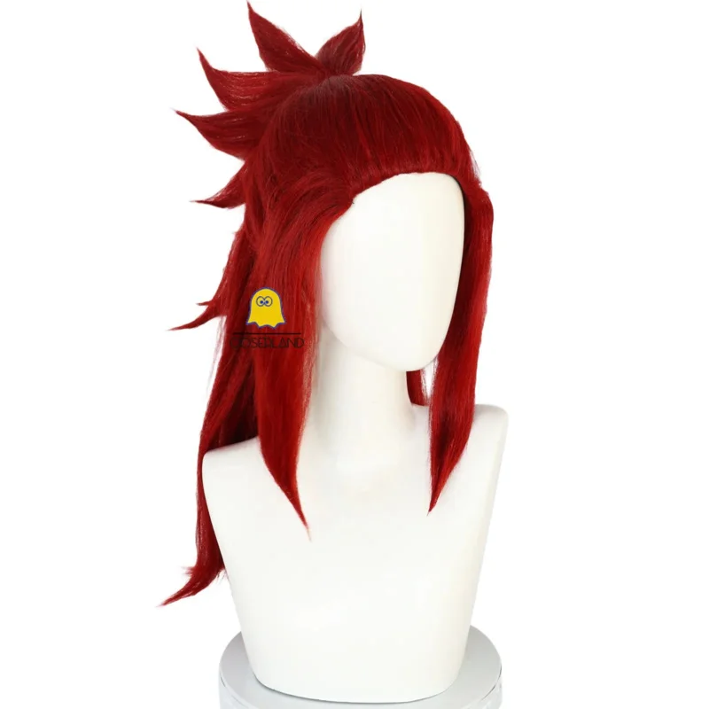 Renji Abarai Cosplay Wig Anime Bleach Dark Red Long Hair Ponytail Headband Thousand-Year Blood War The Separation 6th Division