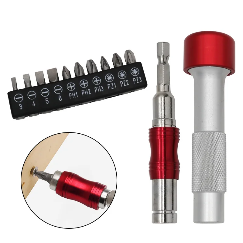 

Hexagon handle magnetic universal extension screwdriver set Steerable Multifunctional Ratchet Batch head 6.3mm