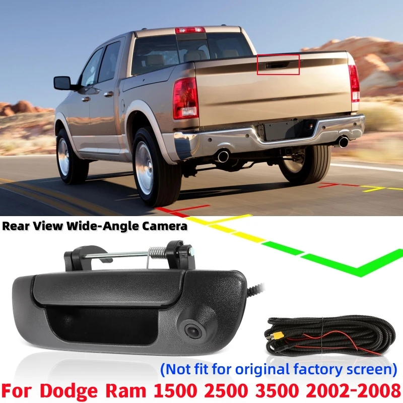 Car Tail Door Trunk Handle Rear View Camera Wide Angle Reverse Parking Camera For Dodge Ram 1500 2500 3500 2002-2008