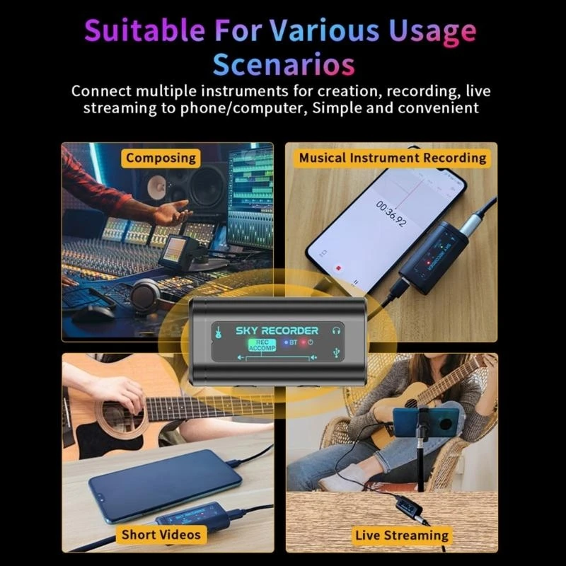 

Professional Digital Voice Recorder Playback Music Player Noise Reduction Sound Recorder Musical Instrument Recorder