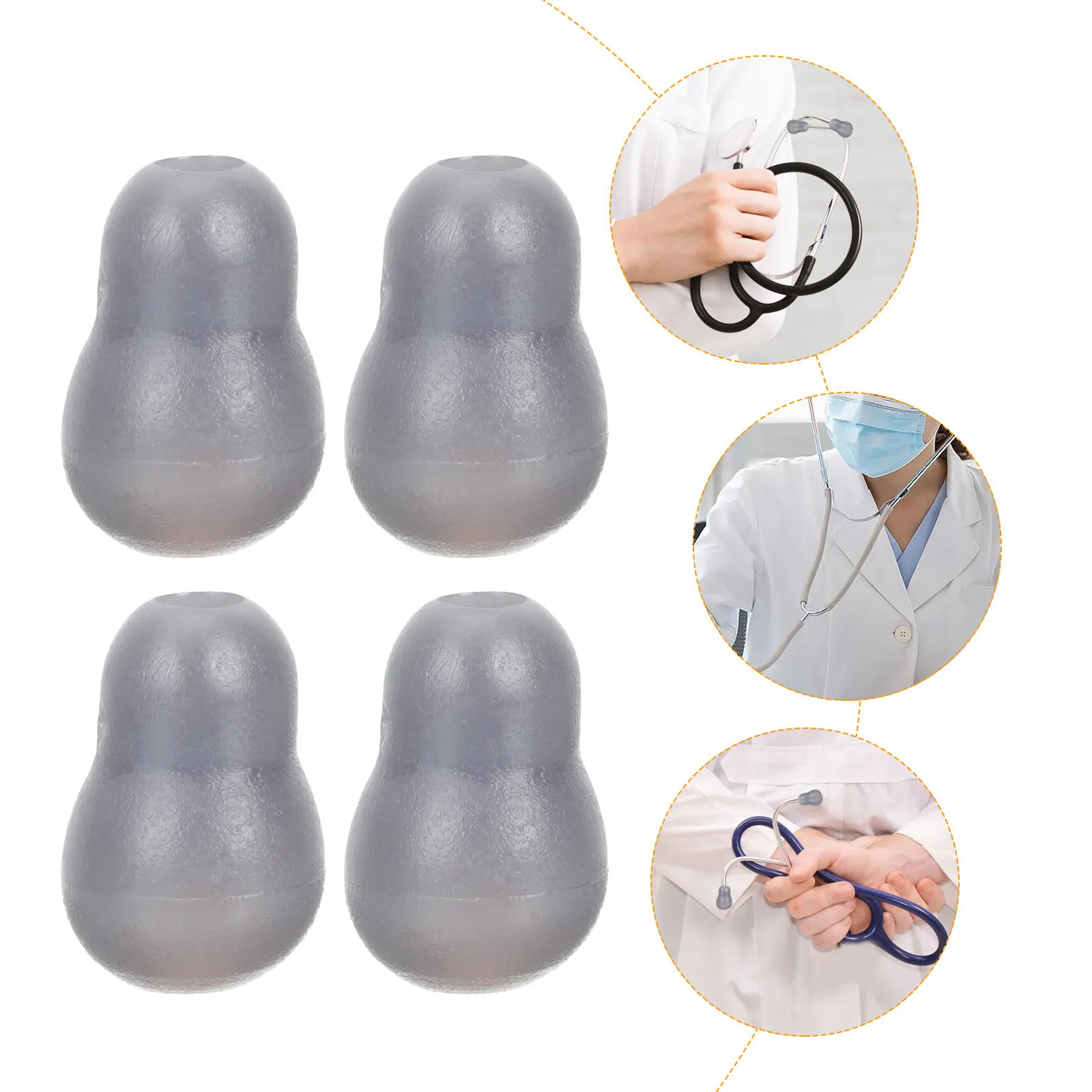 4Pcs Premium PVC Stethoscope Ear Tips Replacement Earpieces for Professionals Hospital Clinic Use Noise Isolating