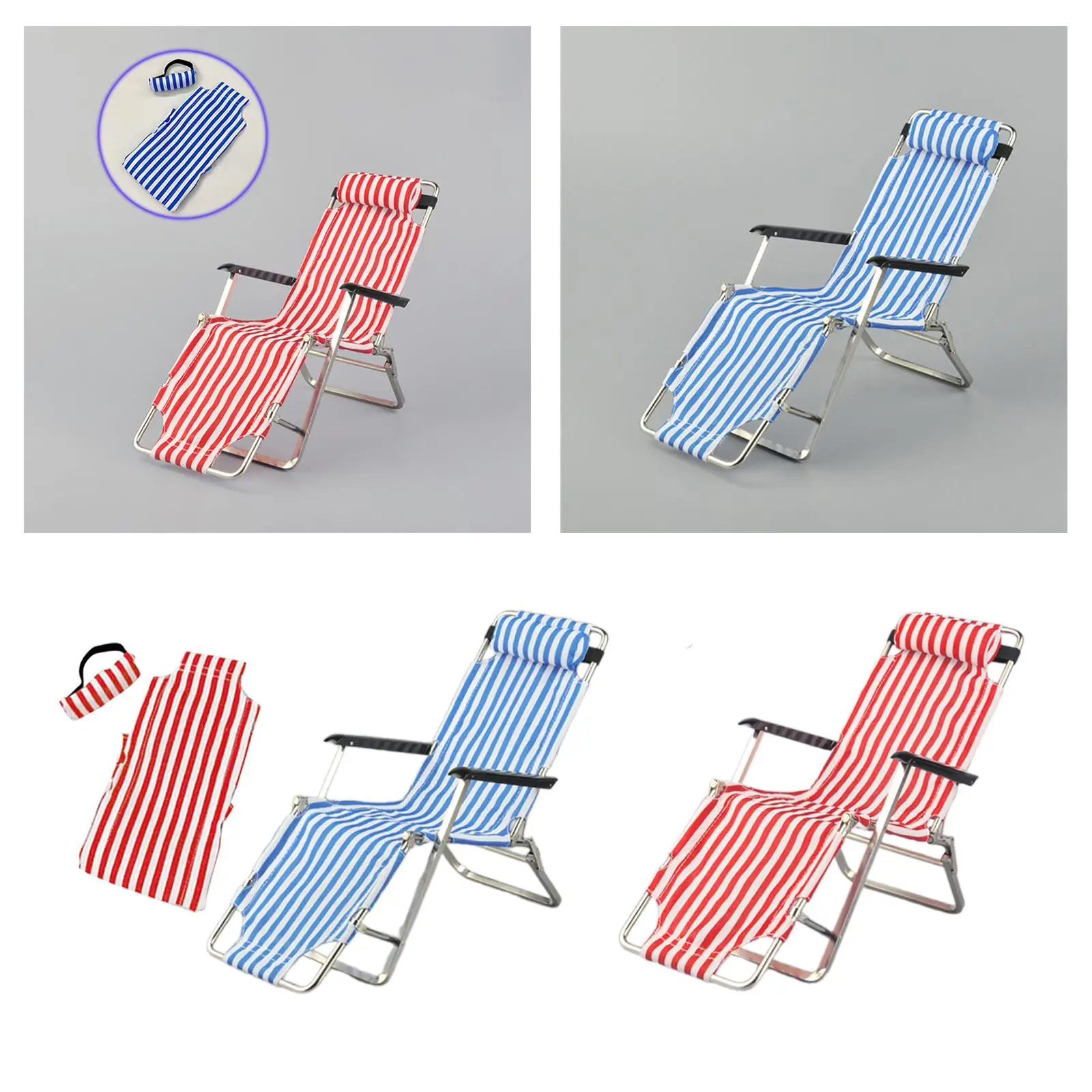 BJD Butter Deck Chair for DIY, Beach Chair, Scenery Layout, Degradation Garden, 1/6