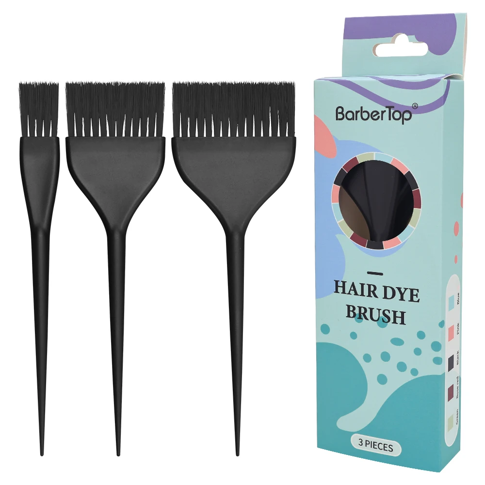 BARBERTOP Hair Color Brush Set 3PCS Hair Coloring Brush Hairdressing Tools Sharp Tail Comb Mixer Tint Application