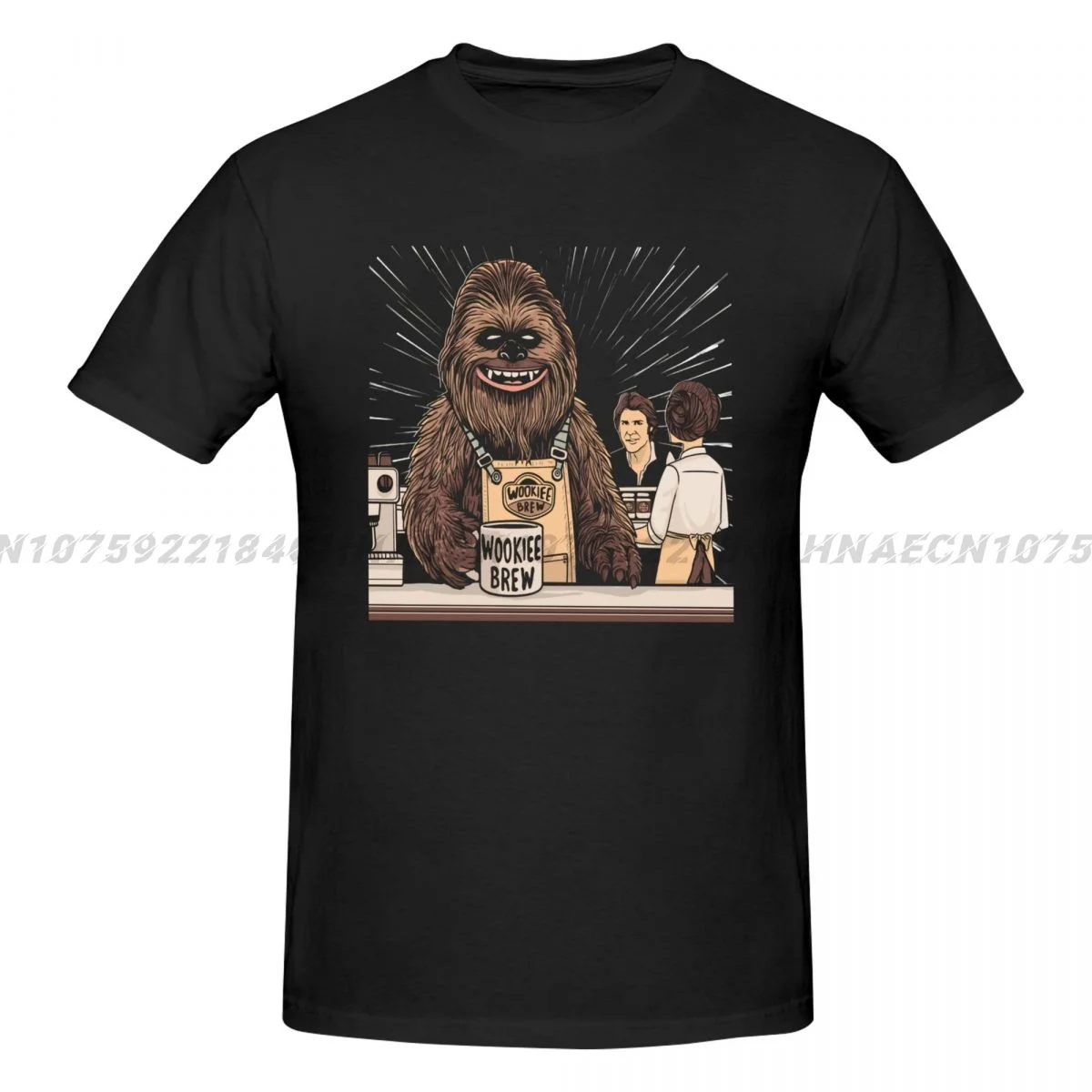 Wookiee Brew Buy Now Men's Luxury Brand Printed Cotton Short Sleeved T-shirt Harajuku Street Round Neck Clothing Large-sized Top