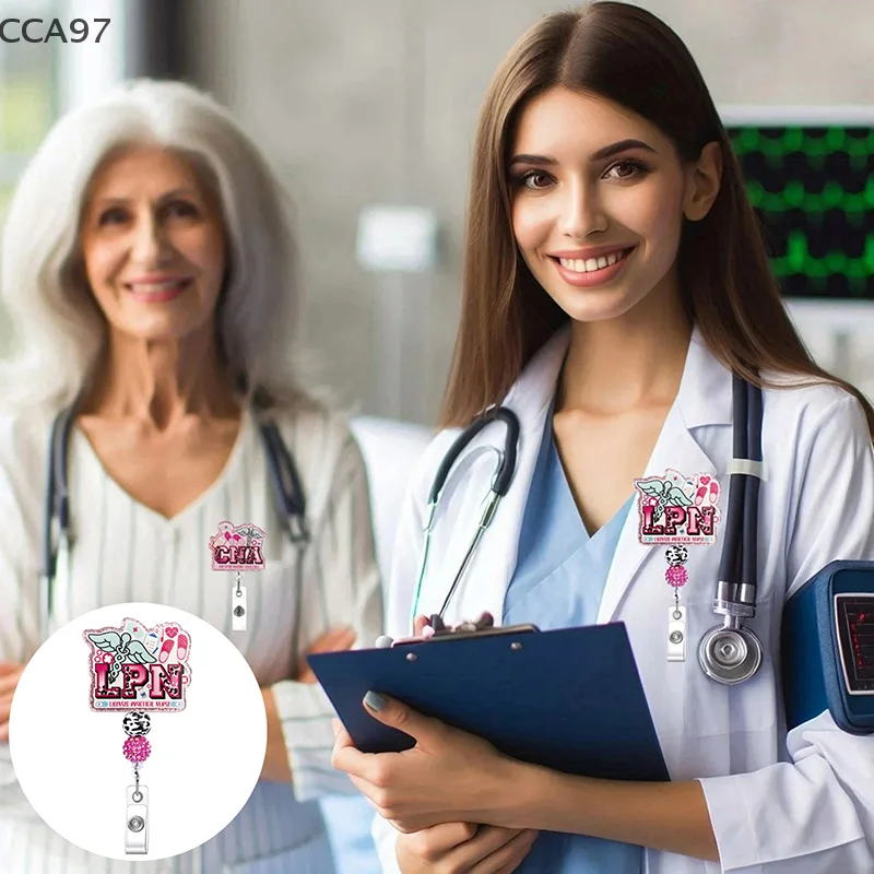 

Doctors Nurse Office Badge Reel Retractable ID Badge Holder With 360 Rotating Alligator Clip Nurse Name Credential Holder