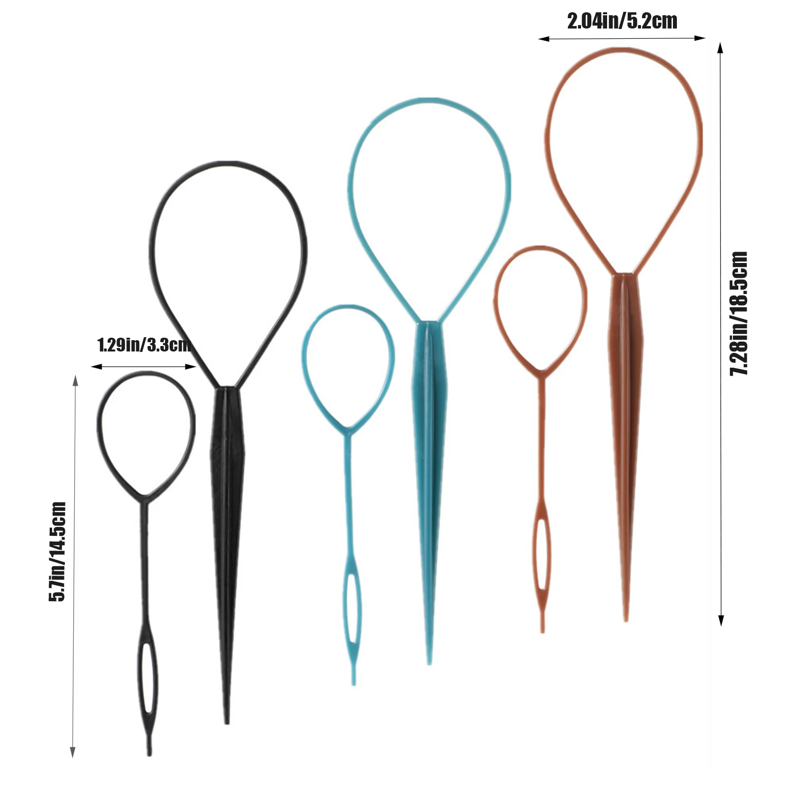 6 stücke topsy tail todsytail haar werkzeug bunte braiders haar ziehen durch werkzeug für frau haar styling zubehör