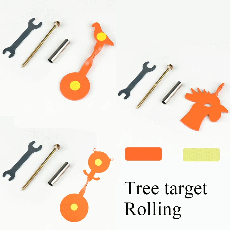 

Tree Tatget Plinking Spinner Target Hunting and Shooting Steel Animals Option Green Orange Pack Slingshot Pneumatic Launcher