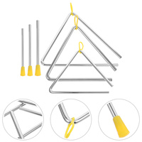 3 Sets Triangle Iron Teaching Aids Music Instrument Musical Instruments Percussion Small