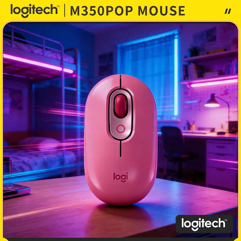 

Беспроводная мышь Logitech M350 POP, двойной режим, Bluetooth, 2,4 ГГц, бесшумная прокрутка, аккумулятор 18 месяцев для домашнего офиса, путешествий