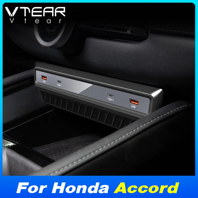 For Honda Accord 2023 2024 USB Type-C Splitter adapter Fast Charger Shunt HUB Docking Station Interior Accessories