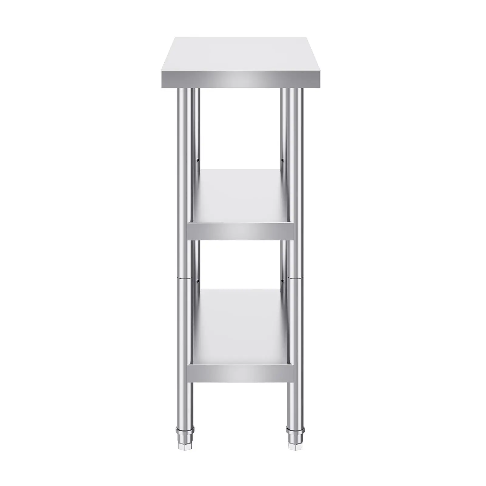 Stainless Steel Food Prep Table, 14 x 24 x 34 Inch Commercial Kitchen Worktable, with 2 Adjustable Undershelf, Heavy Duty Metal