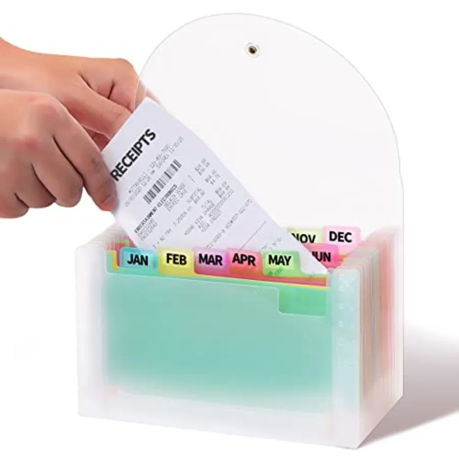 

Coupon Receipt Holder, 13 Pocket Accordion File Organizer, 7x4.5 Inch