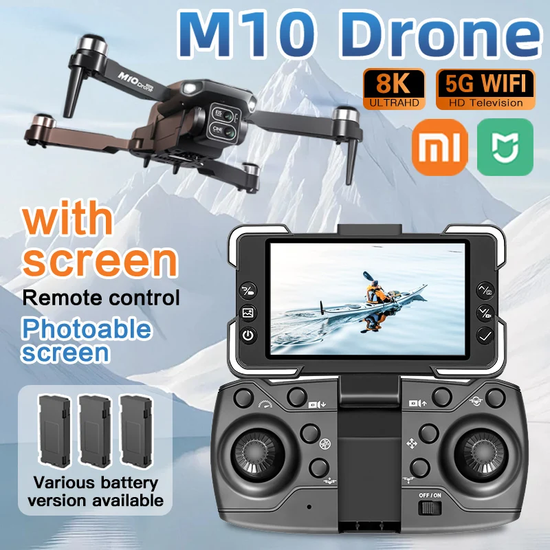

Xiaomi M10 Rc Drone 8k Professional Dual Camera With Photoable screen remote control 5G WIFI Foldable Quadcopter Toy Gifts MIJIA