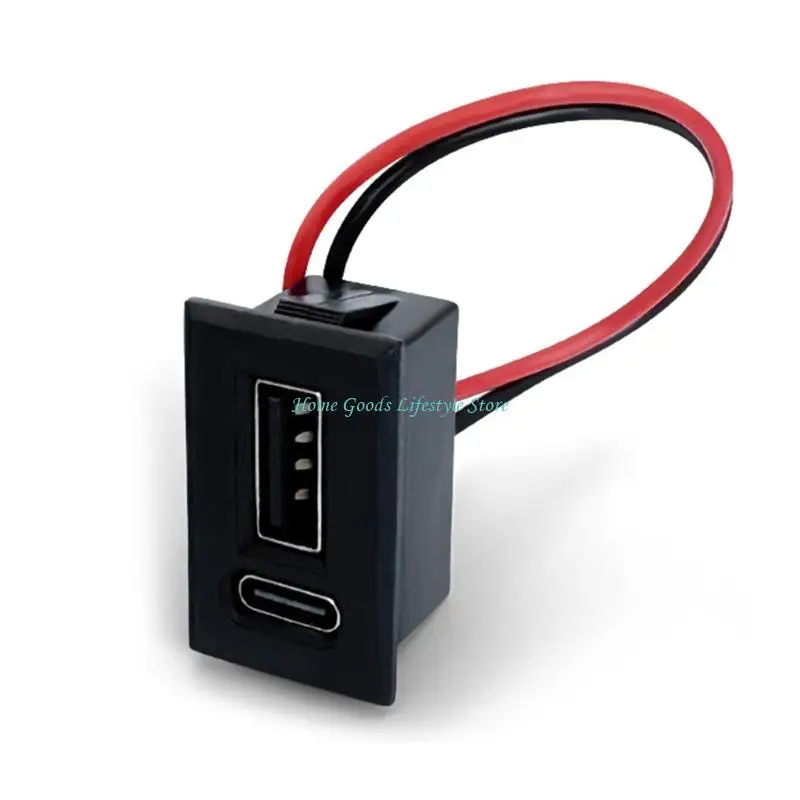 E74E Power Phone Socket With Cable Connectors Lamp Charging Socket Replacement