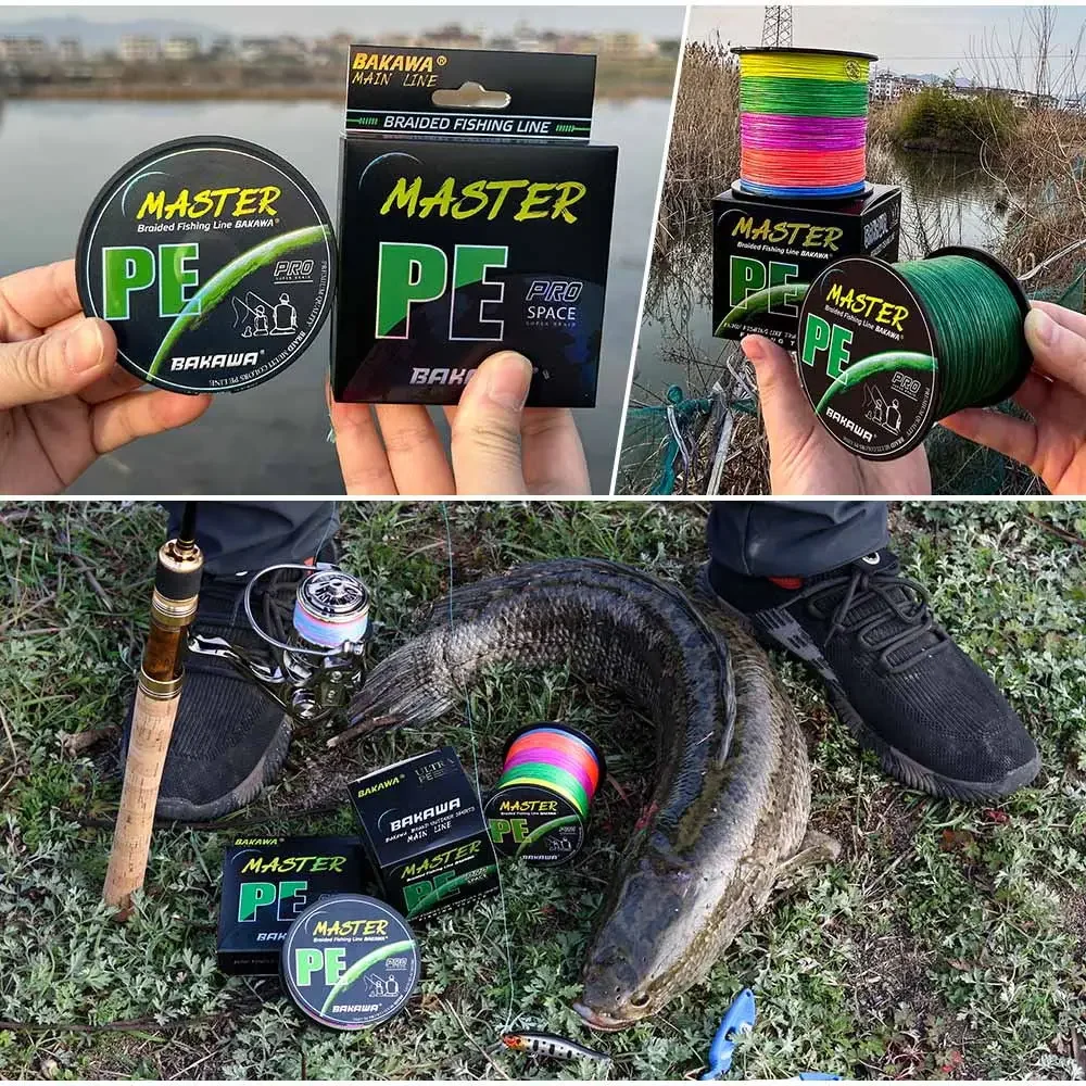 BAKAWA lenza intrecciata 4 fili 300M 500M 1000M multifilamento PE lenza 10LB-85LB forte cavo giapponese per la pesca alla carpa