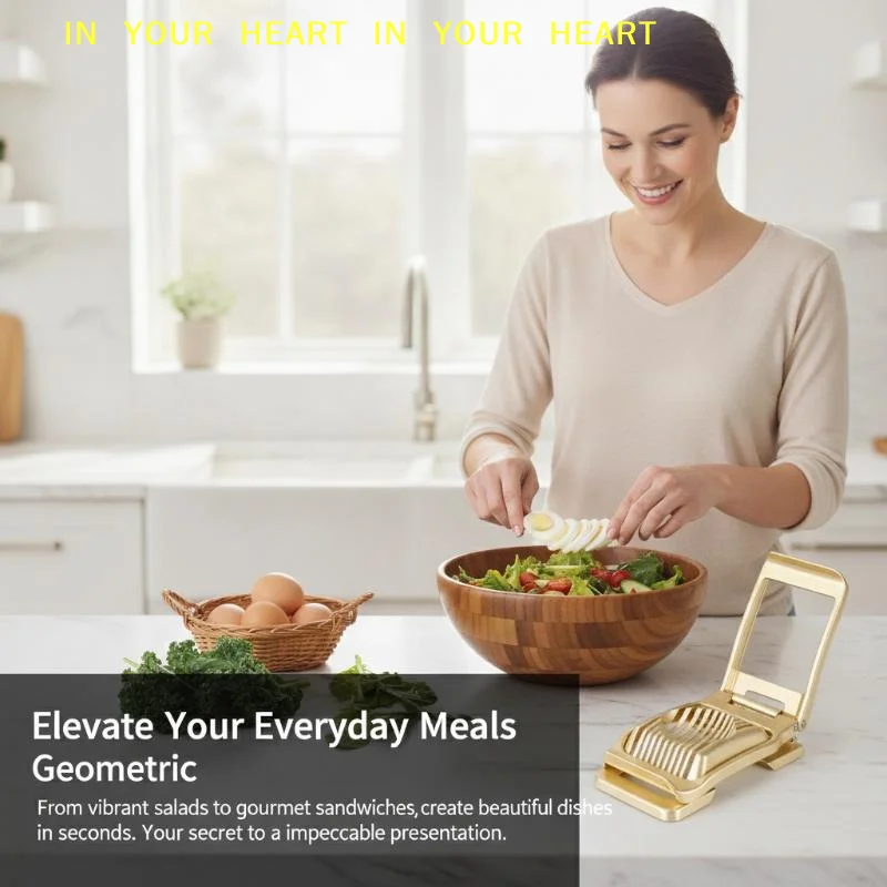 【X】Food Grade Stainless Steel Egg Slicer Aluminum Alloy Frame Ergonomic Design for Home Kitchen Cooking Food Prep