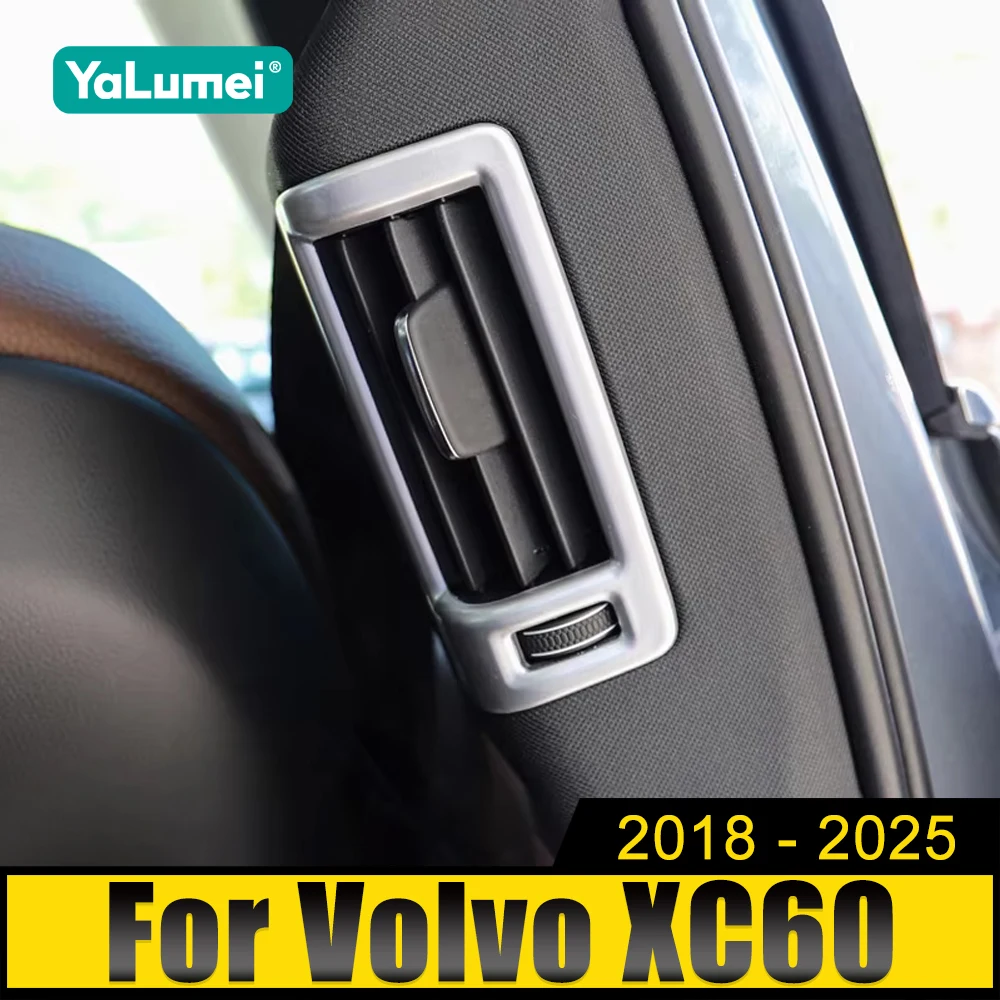 

For Volvo XC60 V90 S90 2018-2021 2022 2023 2024 2025 ABS Car B-Pillar Rear Air Conditioning Outlet Frame Decoration Sticker Trim