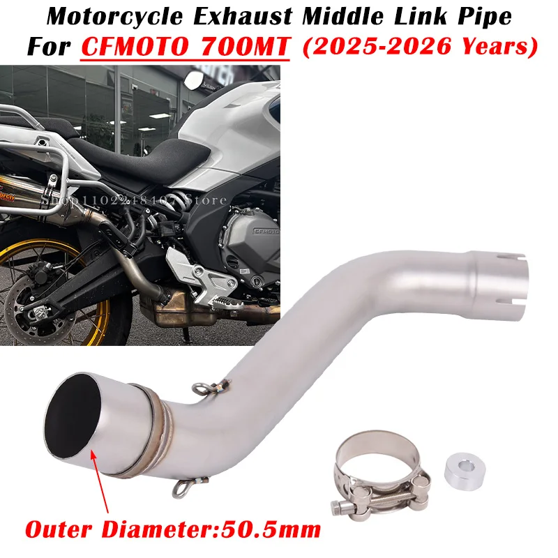 

Slip On For CFMOTO 700MT 700 MT Motorcycle Exhaust Escape System Modified Muffler 51mm Middle Link Pipe Stainless Steel Tube
