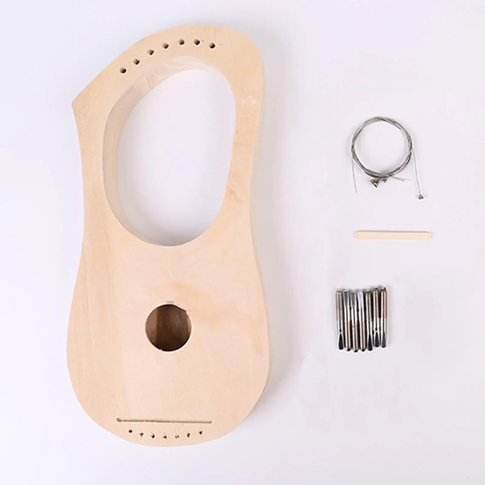 Lyres Wood String Instrument Ancient Style Instrument Accessories DIY Easy 7 Metal Strings Lyre for for Kids and Adults