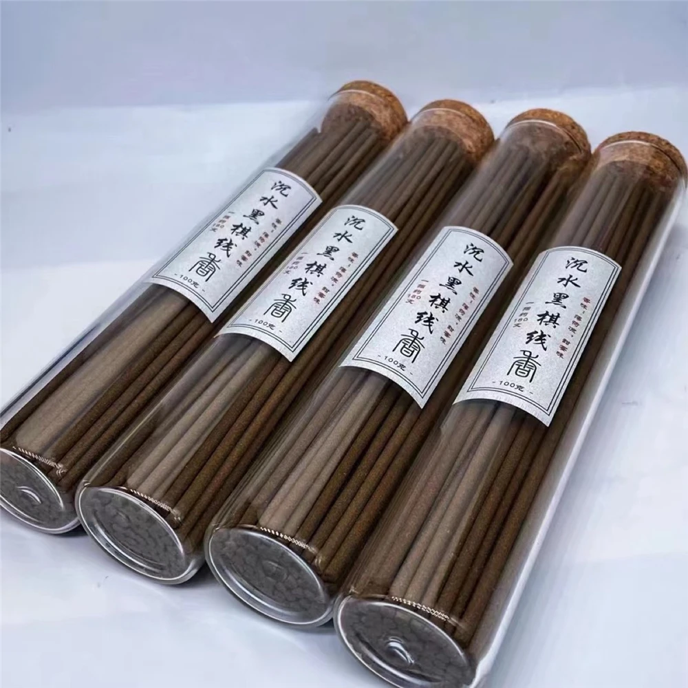 Natural Sinkable Black Kyara Agarwood Incense Sticks, Handmade,100g,Sweet Fruity Aroma, for Indoor Fragrance, Oud Incense Sticks
