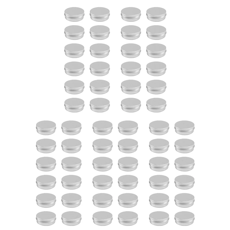

60 X 50Ml Aluminium Make Up Pots 50Ml Capacity Empty Small Cosmetic/Candle/Spice Pots Tins Jars