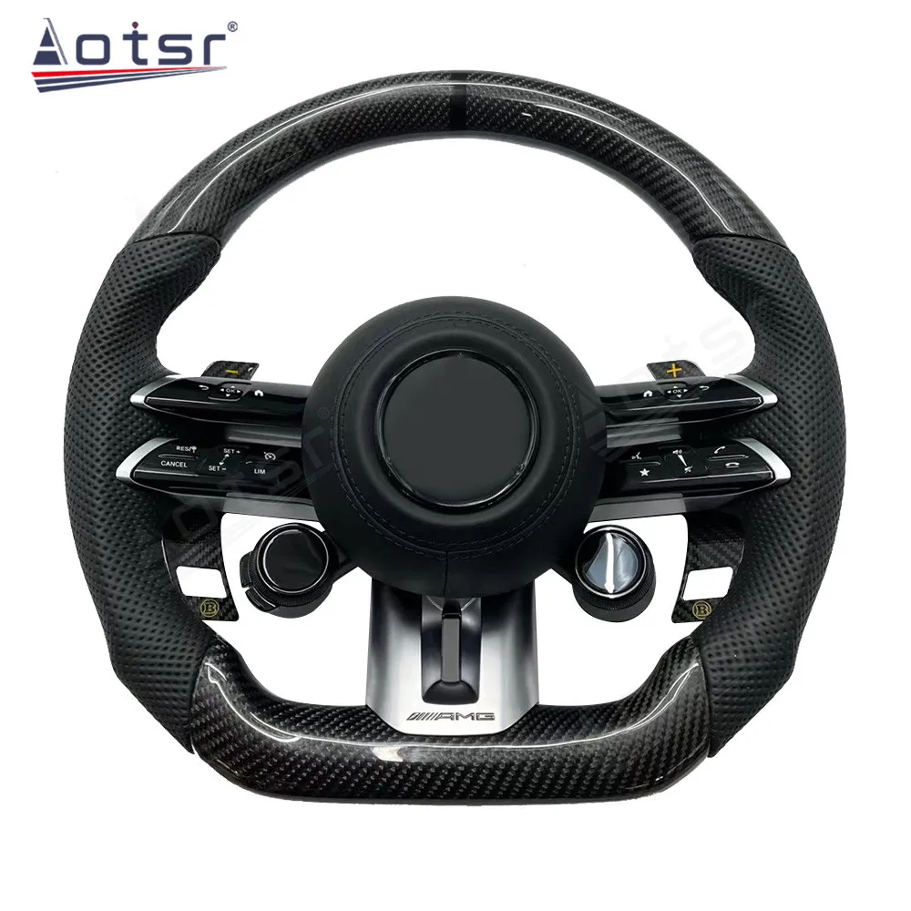 

Customized Car Steering Wheel For Mercedes Benz E C A S Class GLA GLC GLB GLE Interior Accessorie Shift Paddle Carbon Fiber