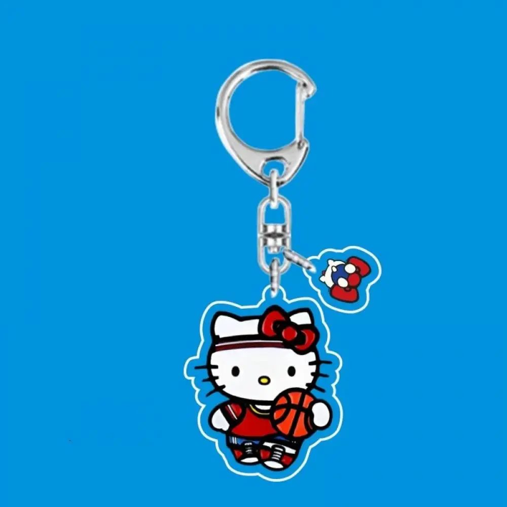 Sanrio Hello kitty Key buckle Sports style Tennis Cartoon periphery Lovers Backpack Decoration Valentine Day Gift birthday gift