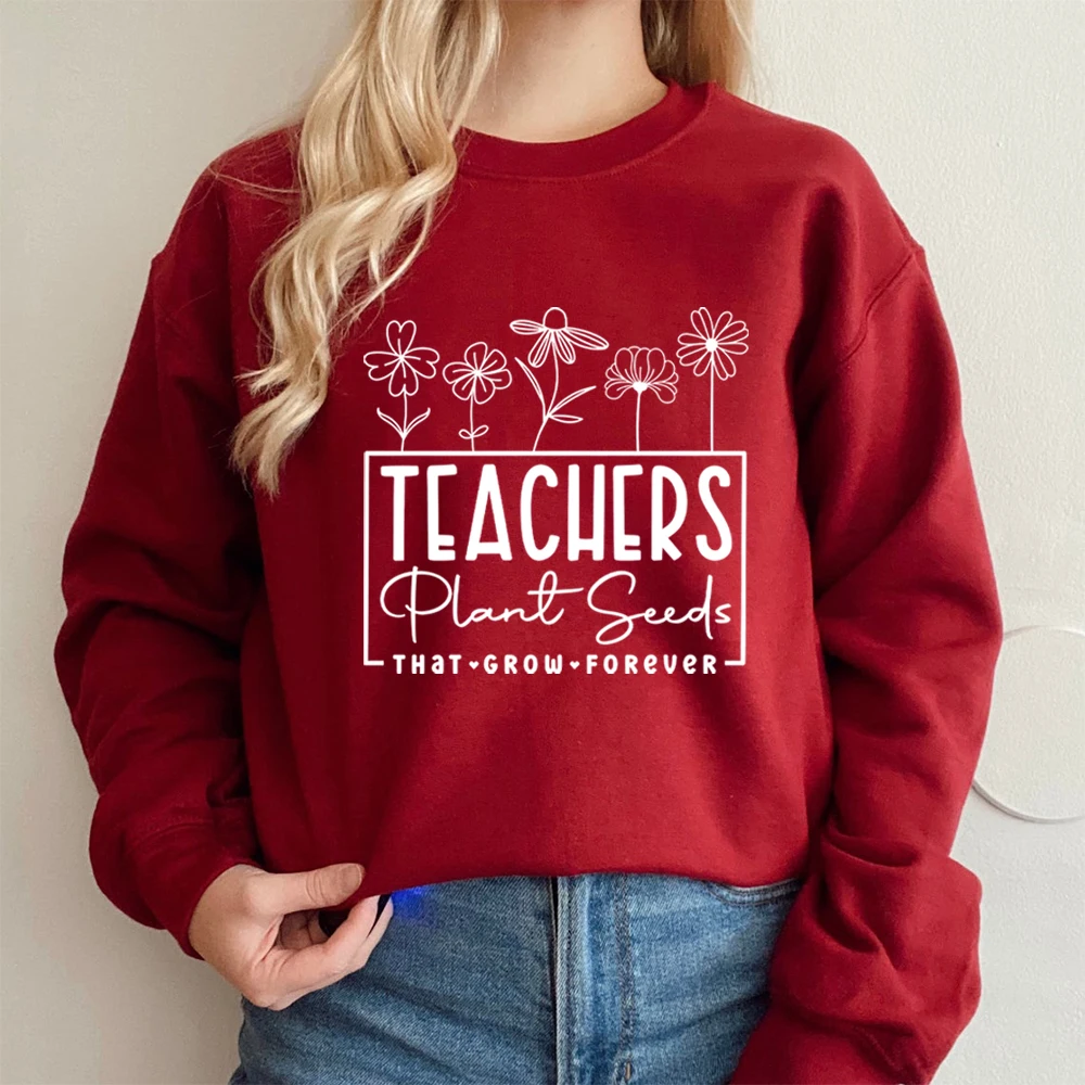 Teachers Plant Seeds That Grow Forever Sweatshirt Retro Teacher Flower Shirt Funny Teacher Tshirts Gifts for Teacher