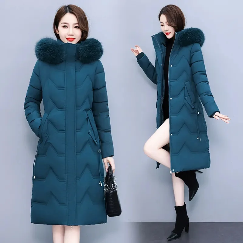 WinterCotton Coat Korean Style Thickened Cotton Padded Loose Fit Long New 2024 Model Hooded Down Padded Jacket Jacket