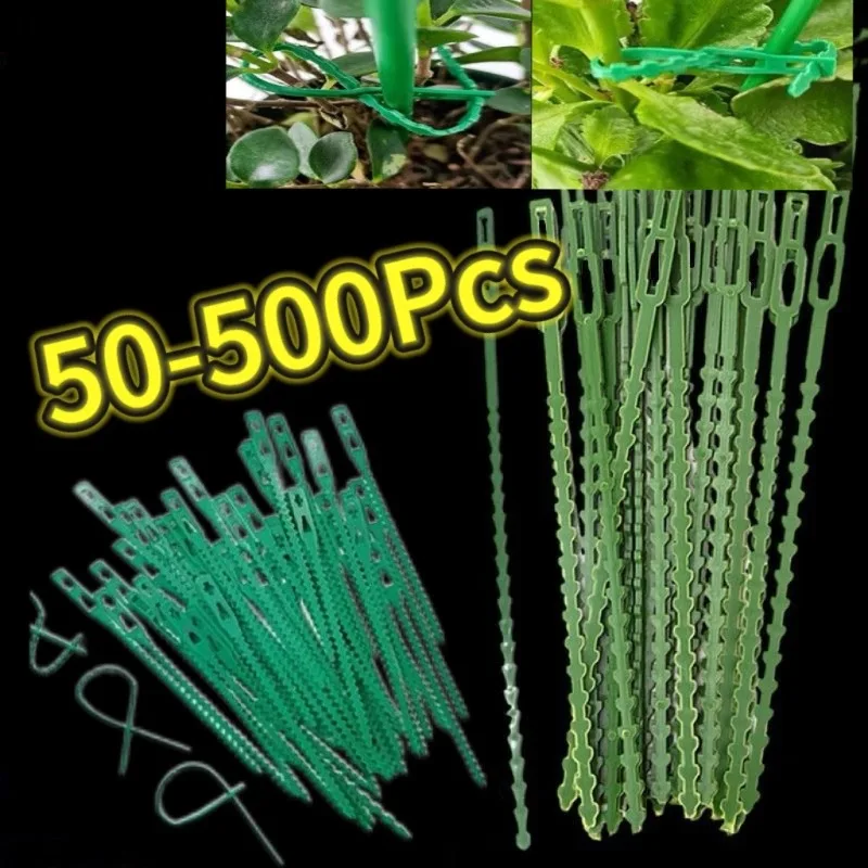50-500pcs Adjustable Plastic Plant Cable Ties Reusable Cable Ties for Garden Tree Climbing Support Plant Vine Tomato Stem Clip